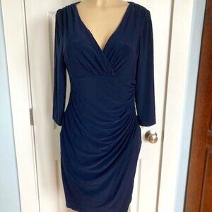 WOMEN'S RALPH LAUREN NAVY BLUE DRESS SIZE 14P